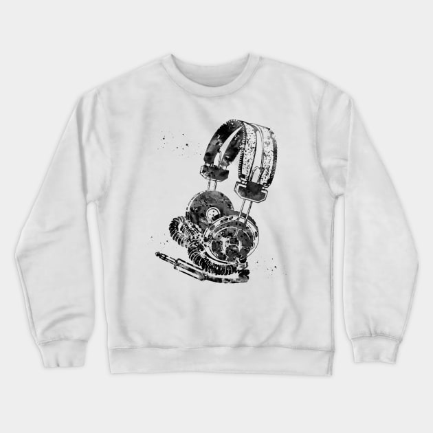 Headphones Crewneck Sweatshirt by erzebeth